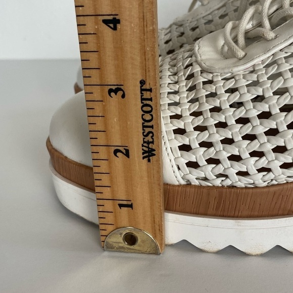 Shoedazzle Kylla Platform Women's Shoes Size 9.5 Oxford Sneakers Woven White - Picture 7 of 12
